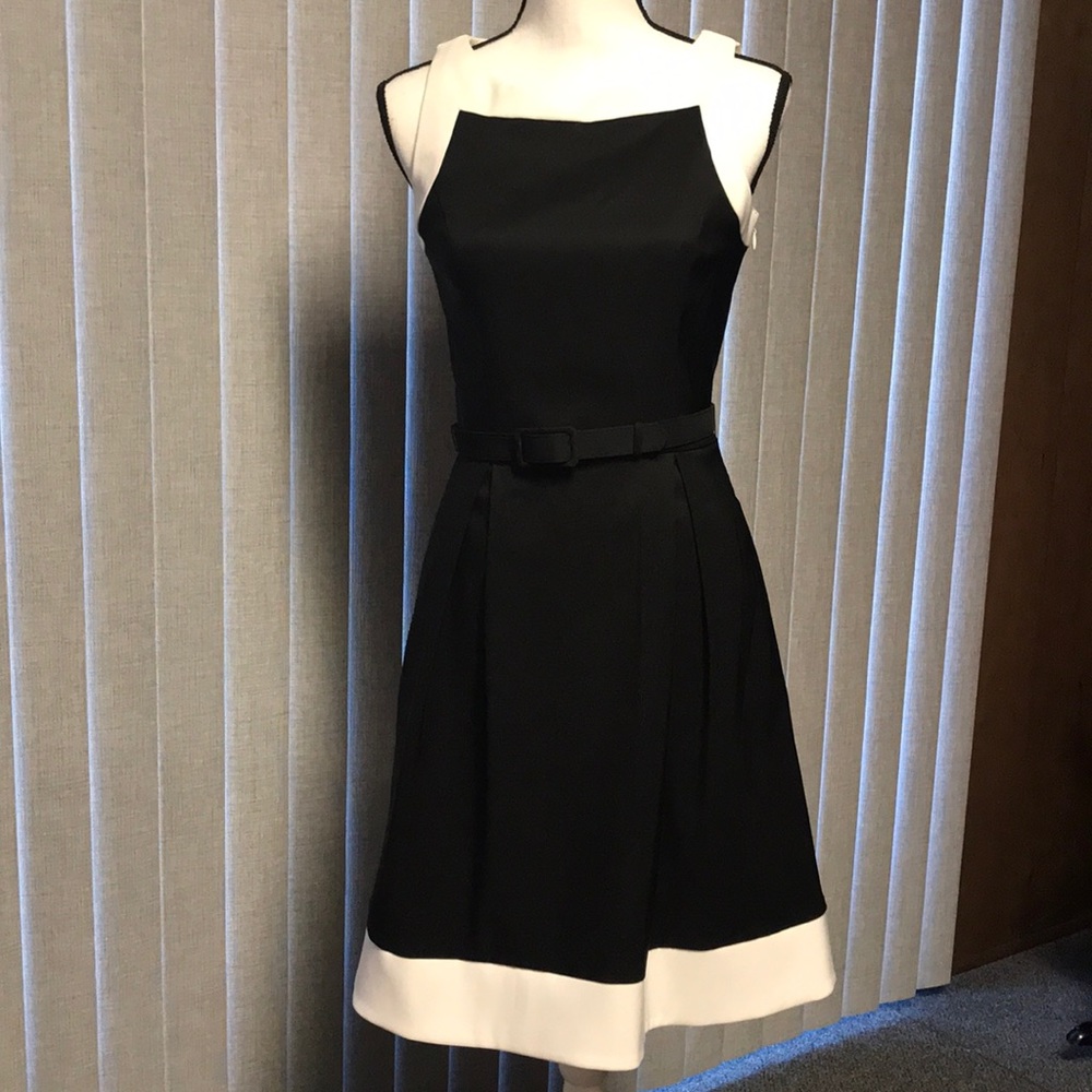 NWT WHBM Belted Black & White Dress Size 2 - Picture 1 of 8
